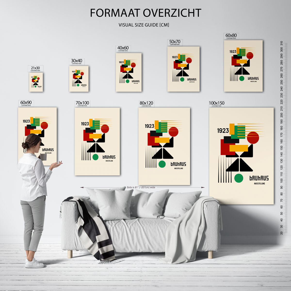 Vorm en kleur – geometrische poster in Bauhaus-stijl van WallArtistic
