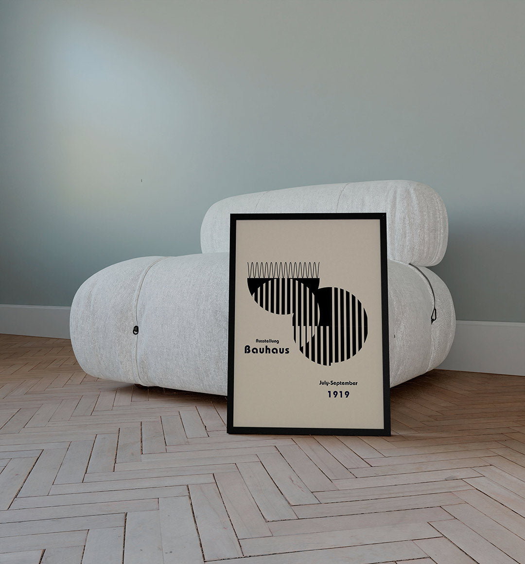 Lijnen en vlakkenspel – staande Bauhaus poster voor aan de muur