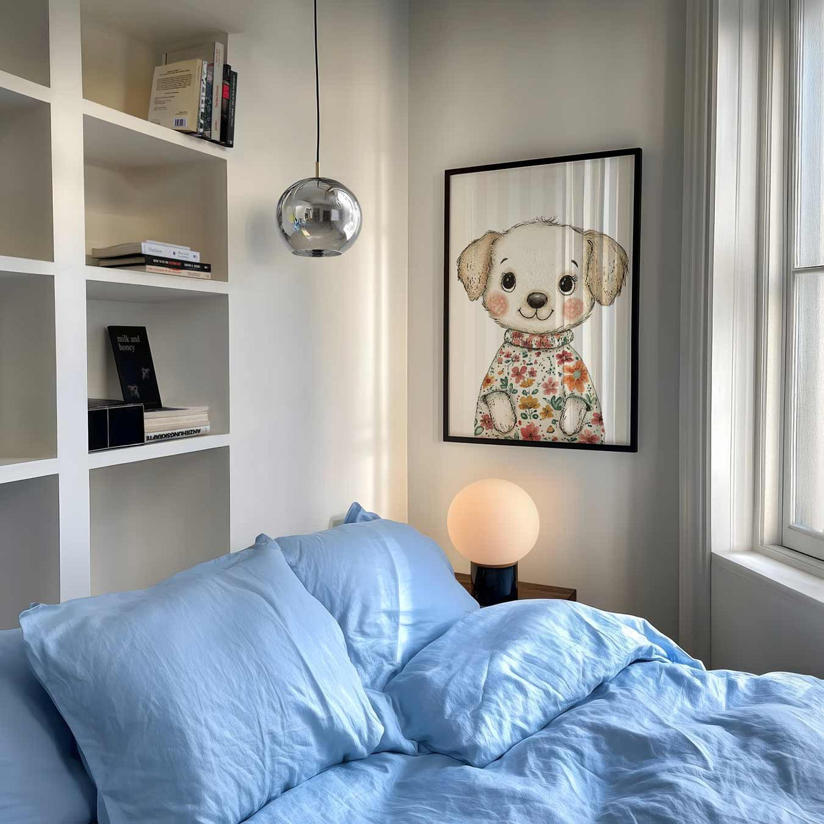 Schattige Puppy – staande muurposter voor de kinderkamer