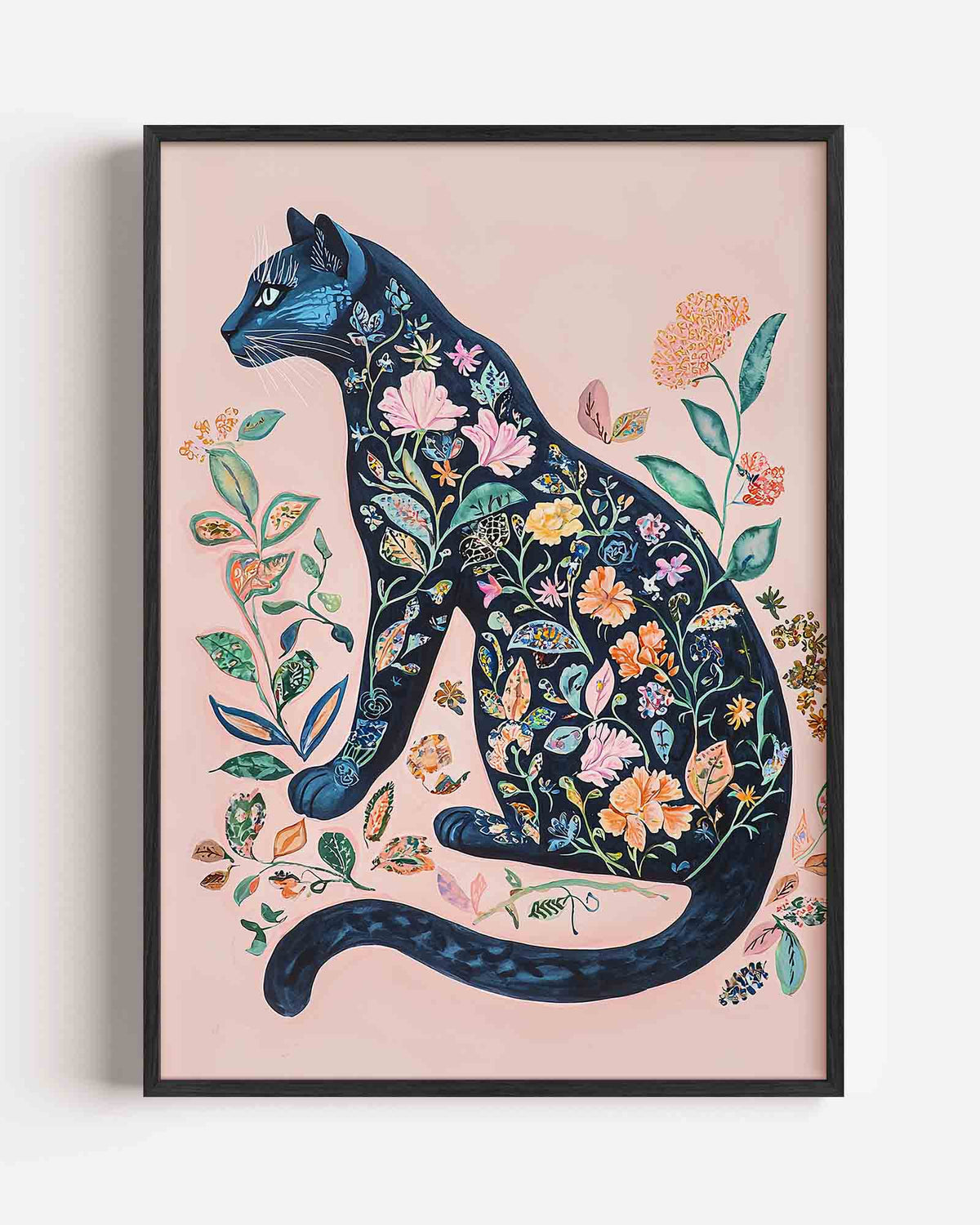 Bloemenkat – dieren portret poster als wanddecoratie