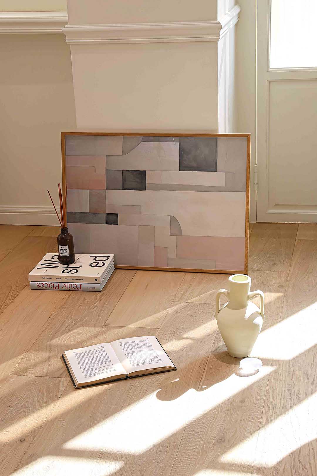 Abstracte vormen – liggende abstracte wanddecoratie van WallArtistic