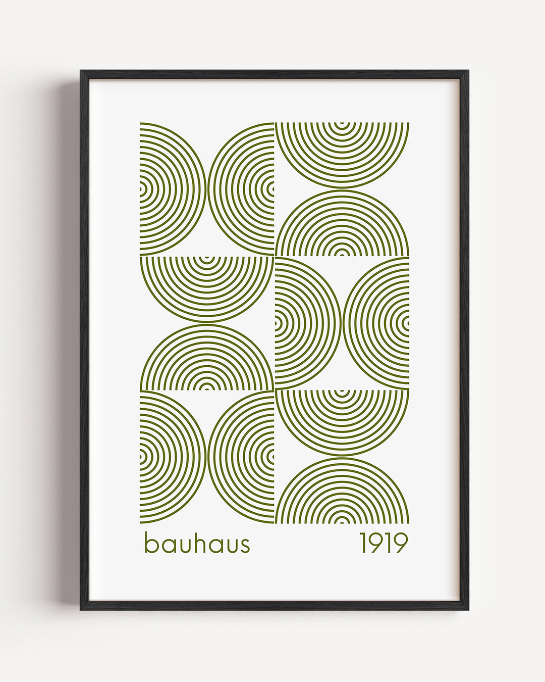 Cirkelritme en lijnen – staande Bauhaus poster als wanddecoratie