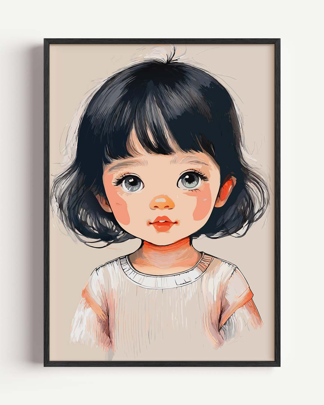 Schattige Kinderportret – Popart en Streetart portret poster als wanddecoratie