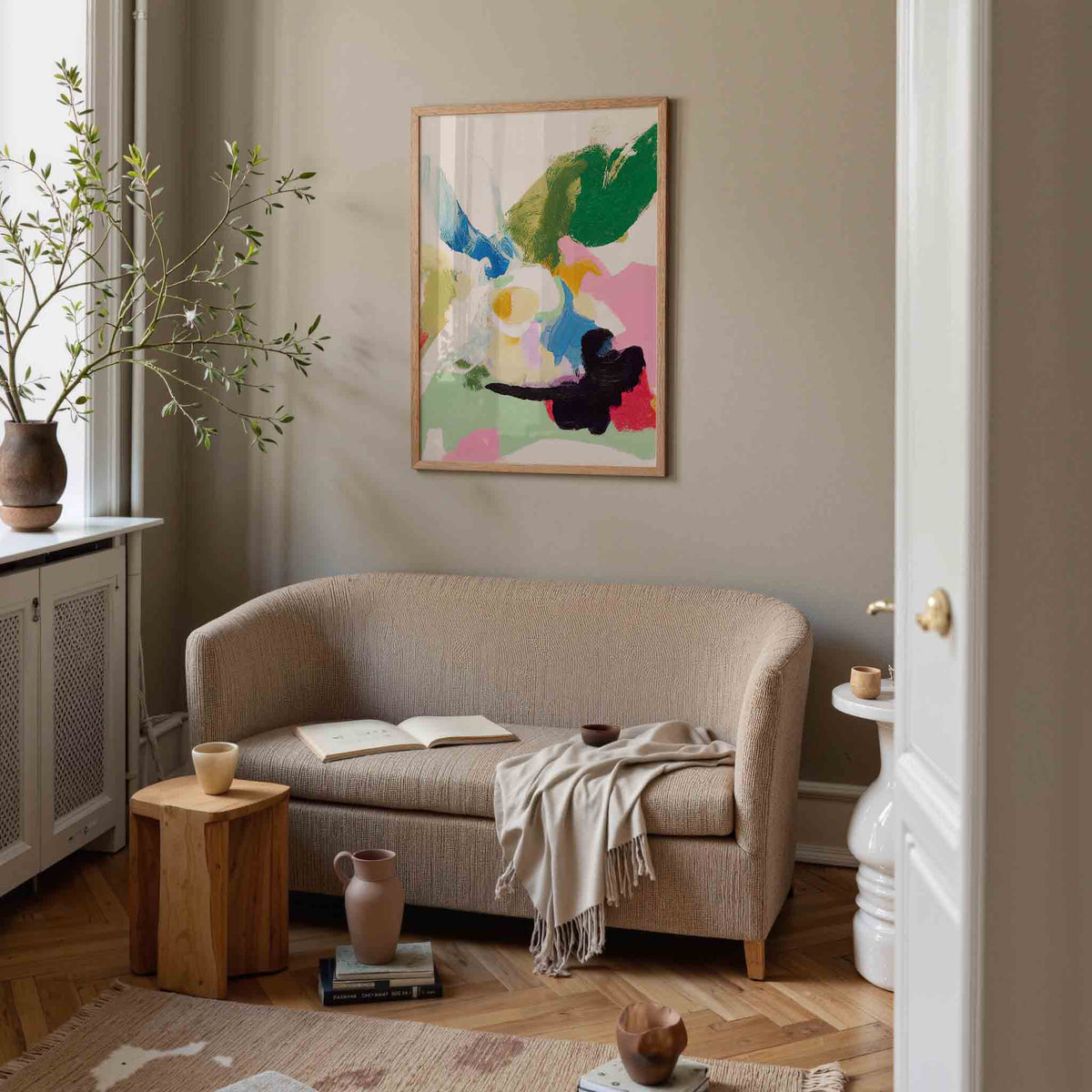 Abstracte vormen – illustratie poster in staand formaat