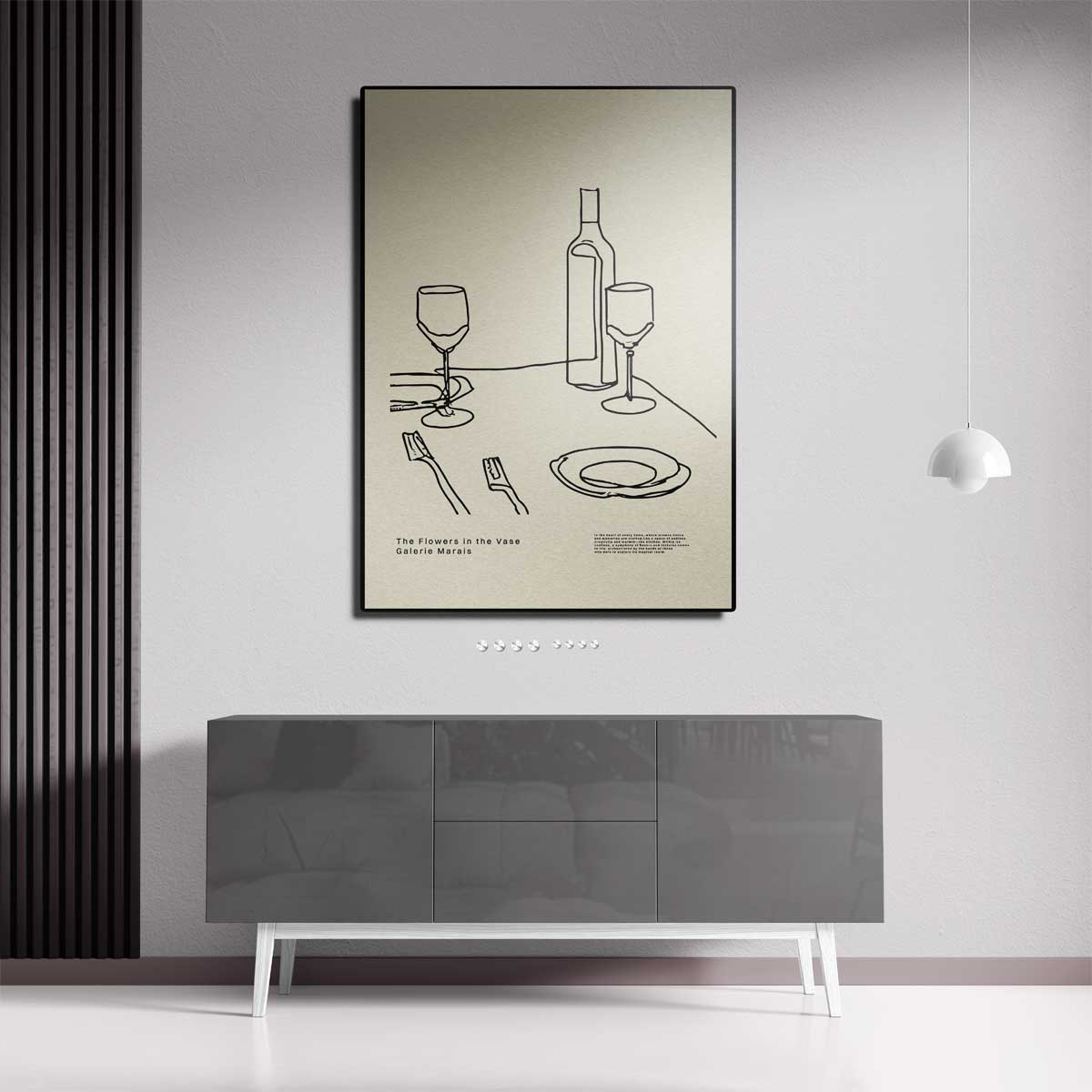 Elegante Eettafel Moment – staande wandkunst voor woonkamer of interieur