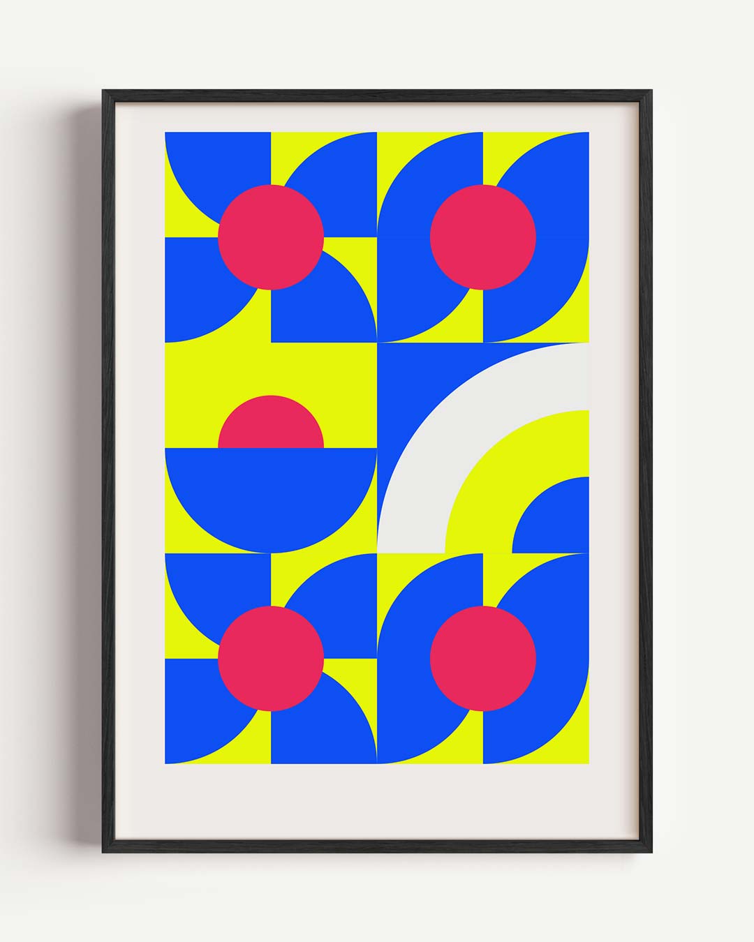 Vrolijke Geometrische Kunstposter – kleurrijke abstracte portret poster als wanddecoratie