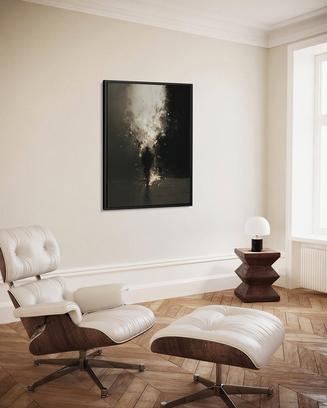 Mystieke schaduwfiguur – decoratief kunstwerk voor aan de muur