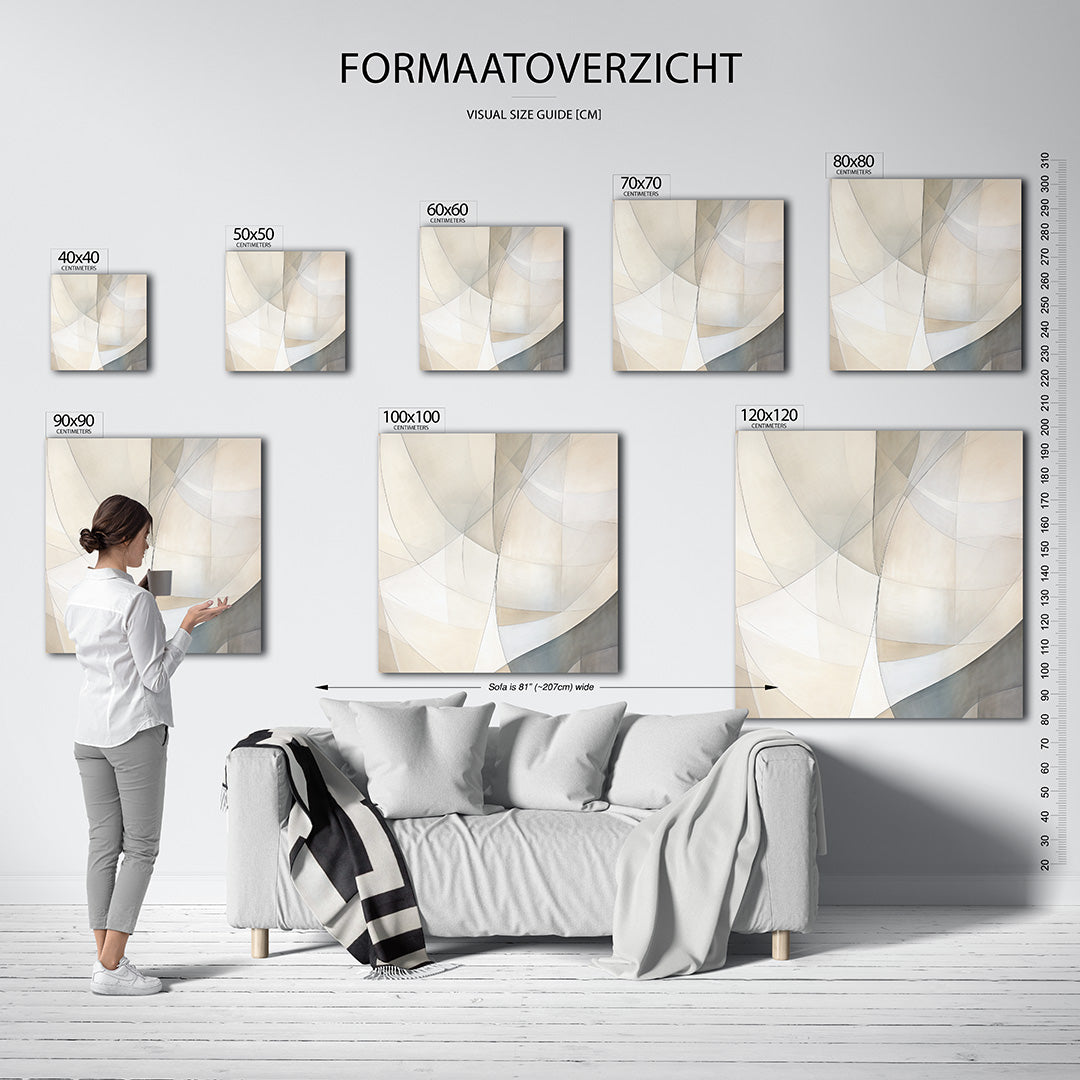 Organische lijnvormen kunstwerk – materiaalweergave – dit werk toont vloeiende lijnen en zachte kleuren die elkaar