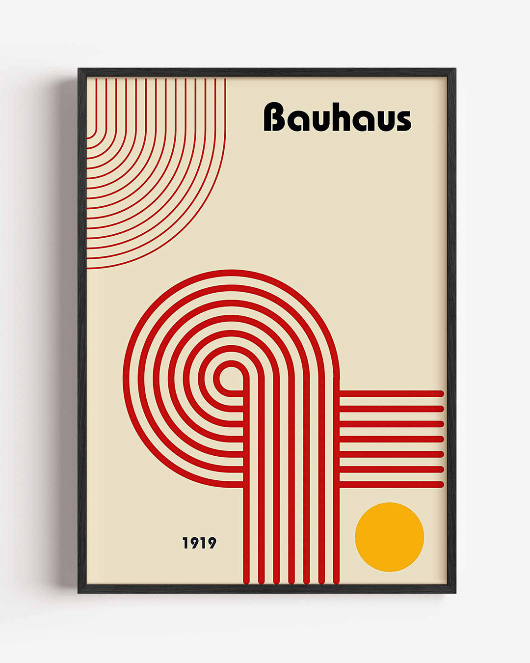 Lijnen en vormen – staande Bauhaus poster als wanddecoratie