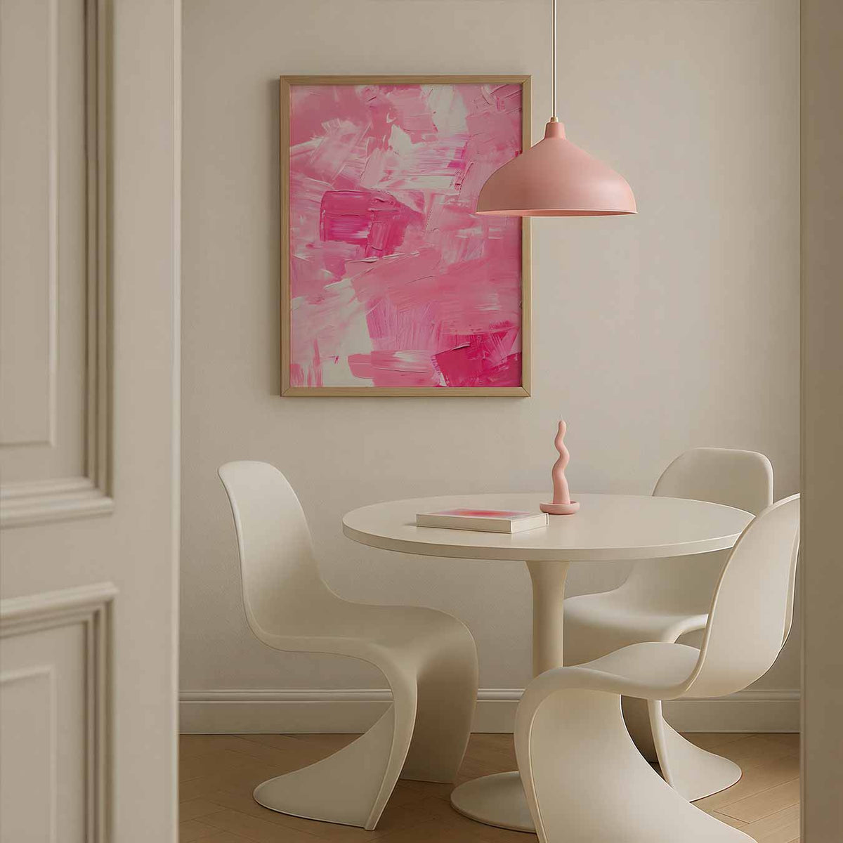 Romantische Roze Abstracte – Streetart wandkunst als portret poster