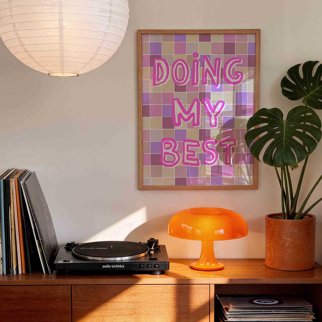 Doing my best – staande kleurrijke wanddecoratie van WallArtistic