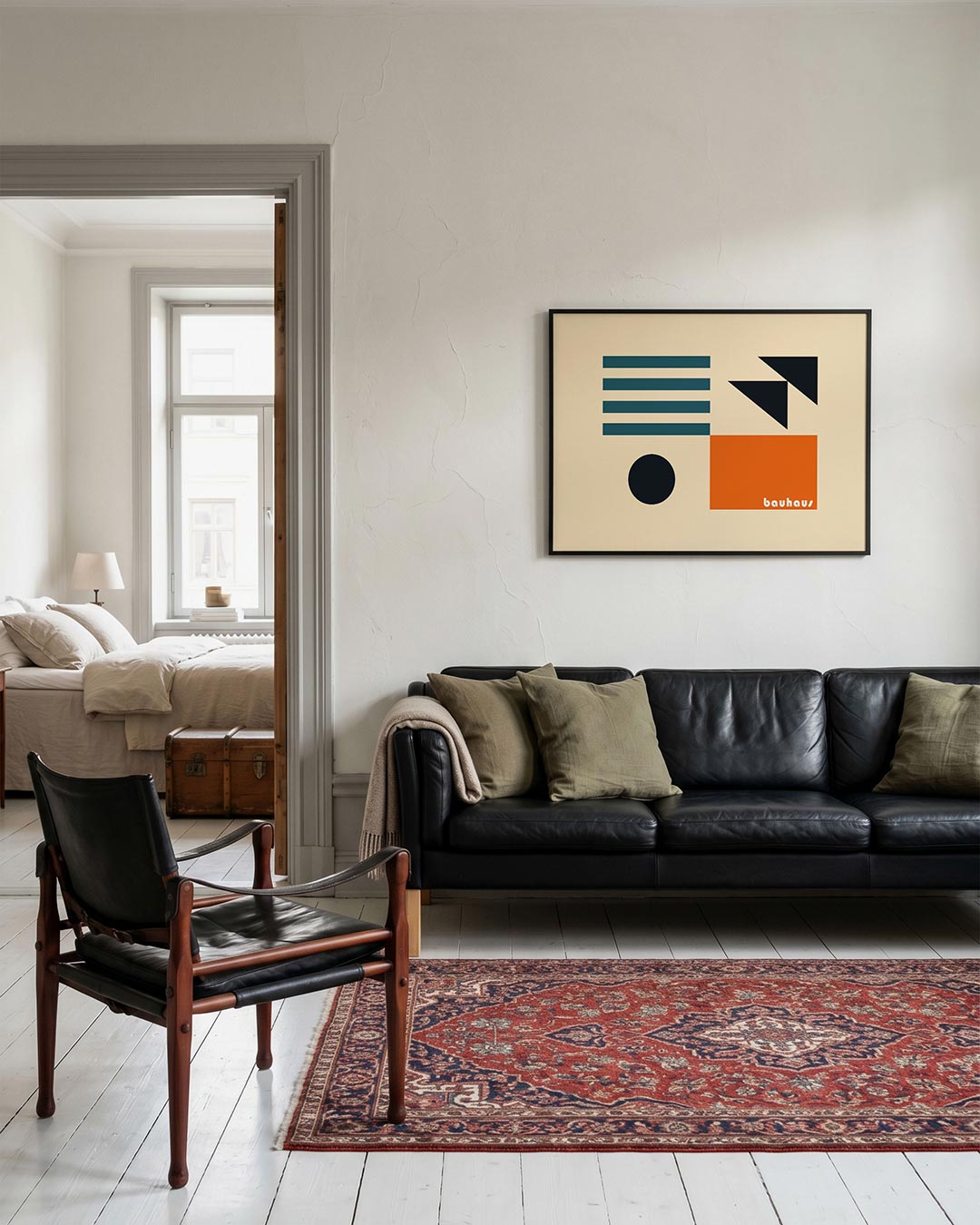 Vormen en vlaken – geometrische Bauhaus poster in liggend formaat