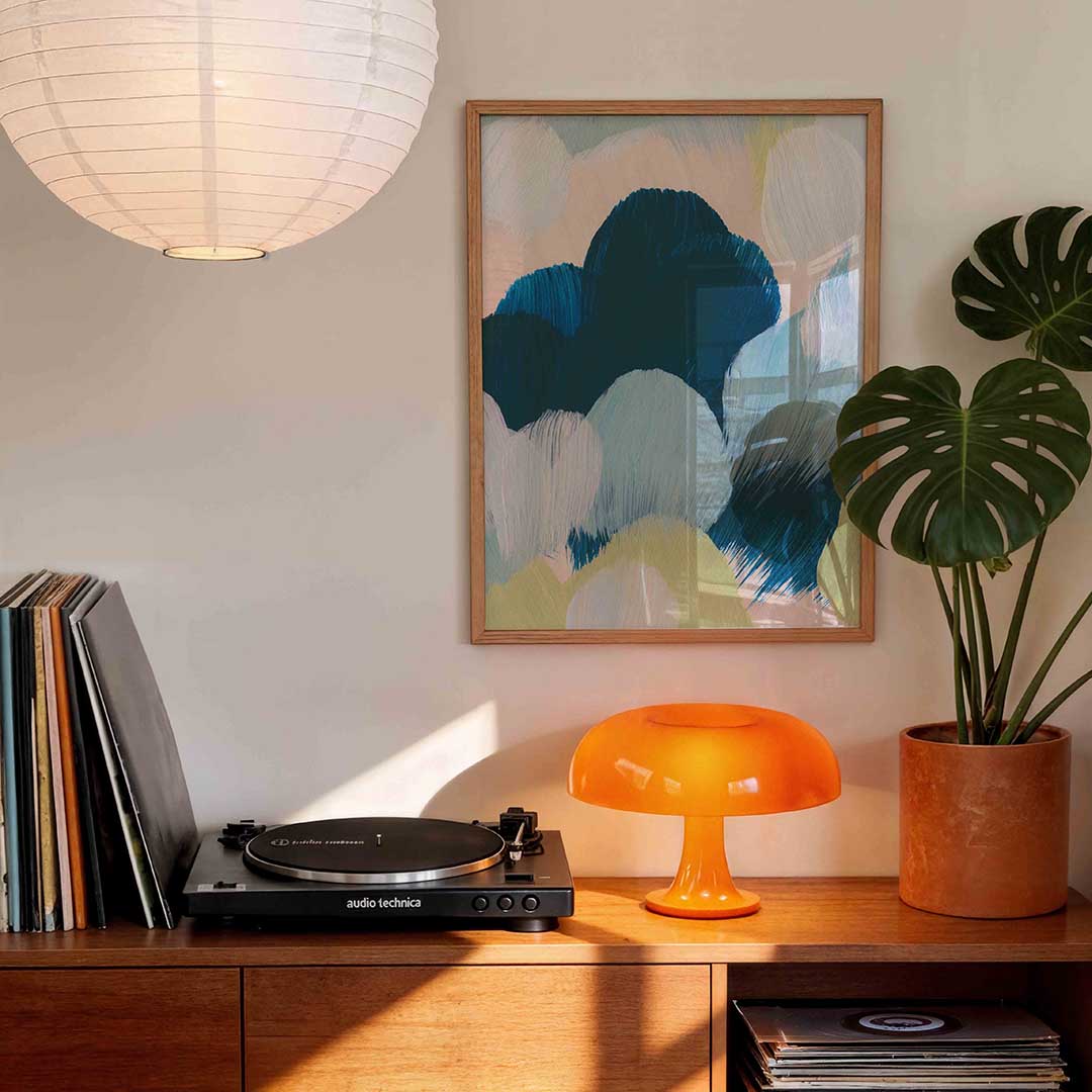 Abstracte wolken – staande schilderkunst wanddecoratie van WallArtistic