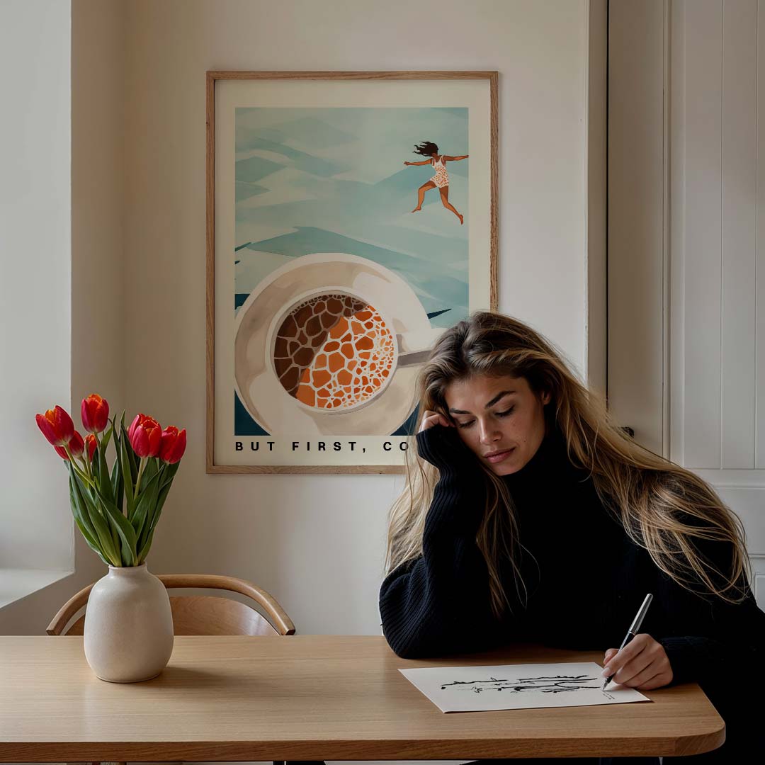 Energiek Begin Koffieposter – culinaire wandkunst als portret poster