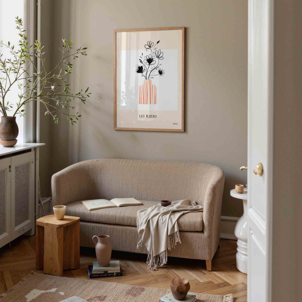 Bloemen in vaas – rustige poster in staand formaat