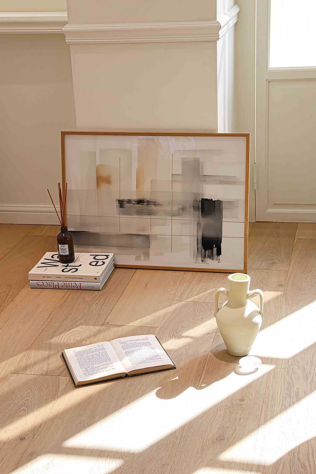Abstracte vormen – liggende abstracte wanddecoratie van WallArtistic