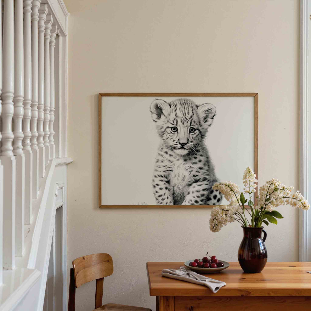 Jonge luipaard – dieren poster in liggend formaat