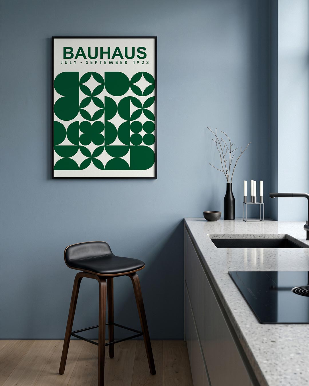 – geometrische Bauhaus poster in staand formaat