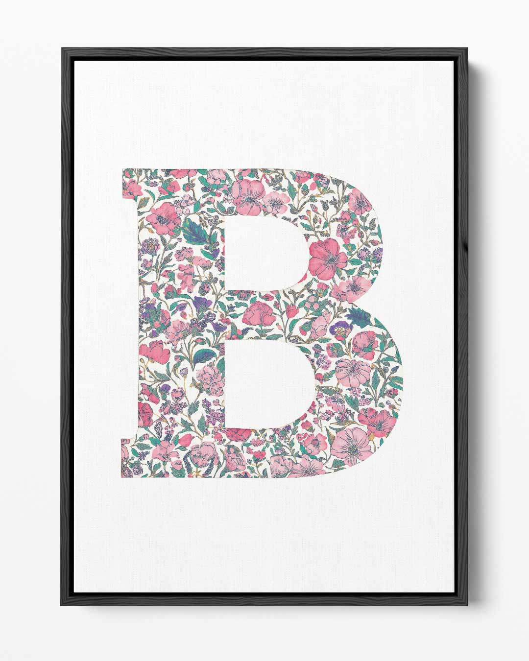 Bloemen Letter B Decoratie – portret kunstwerk als wanddecoratie