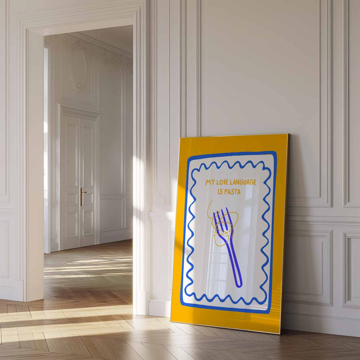 Pasta Liefde Taal – zomer poster als frisse staande wanddecoratie