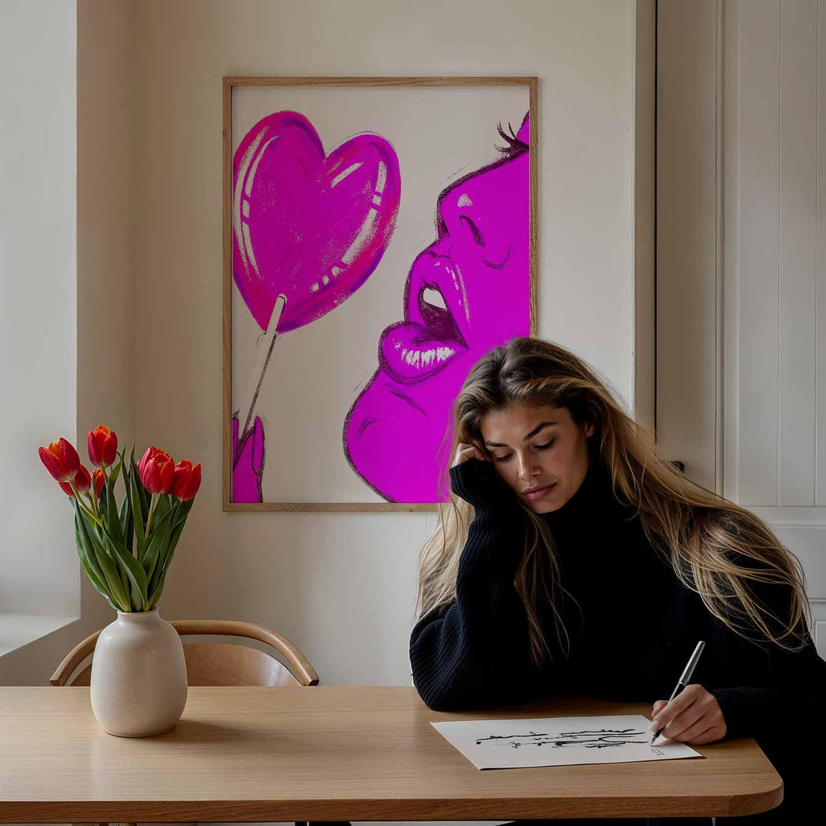 Liefdevolle Lolly – zomer poster als frisse staande wanddecoratie