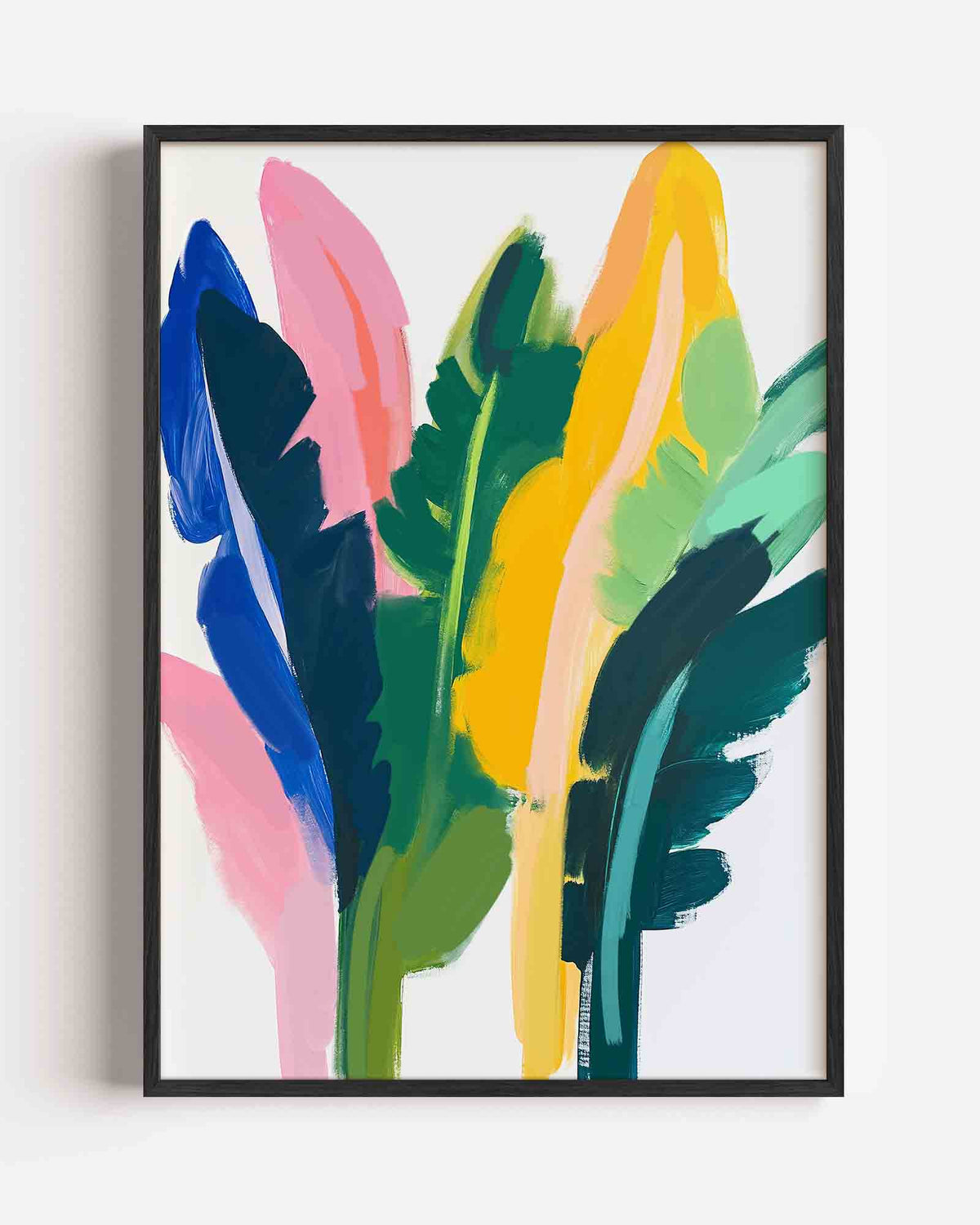 Abstracte bladeren – bloemen portret poster als wanddecoratie