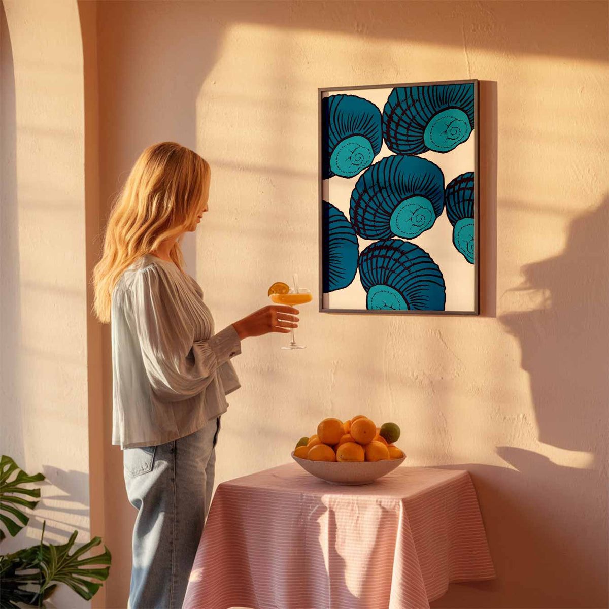 Zee-schelp Stijl – zeedierenposter als moderne staande wanddecoratie