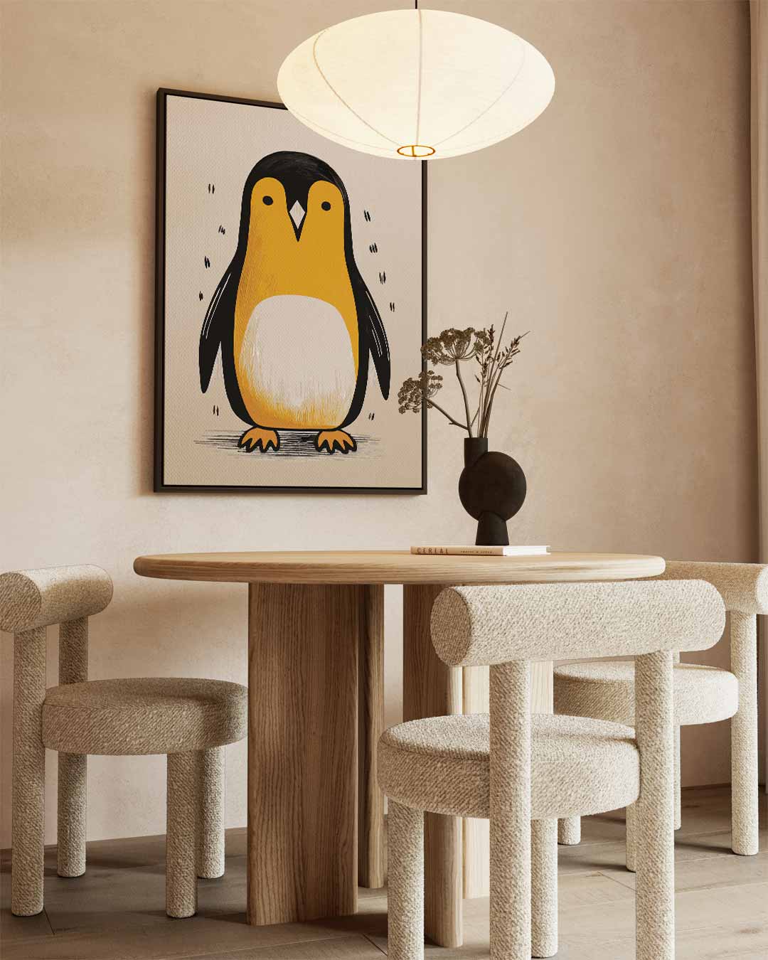 Schattige Pinguïn Illustratie – staand kunstwerk voor modern interieur