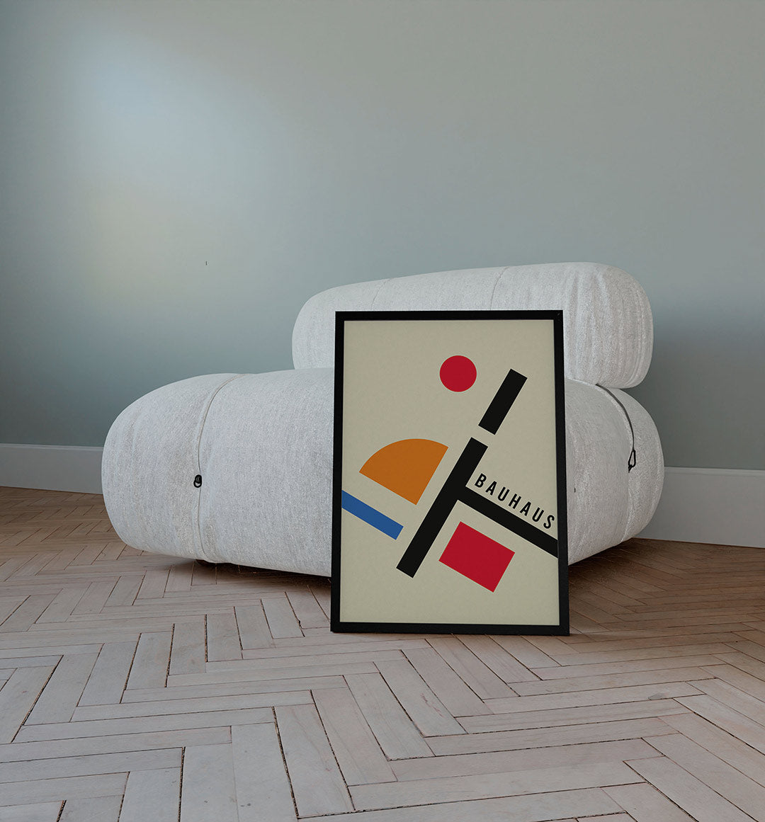 Vormen en vlakkenspel – staande Bauhaus poster voor aan de muur
