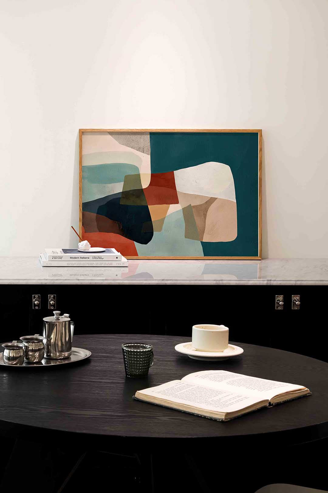 Abstracte vormen – abstracte poster in liggend formaat