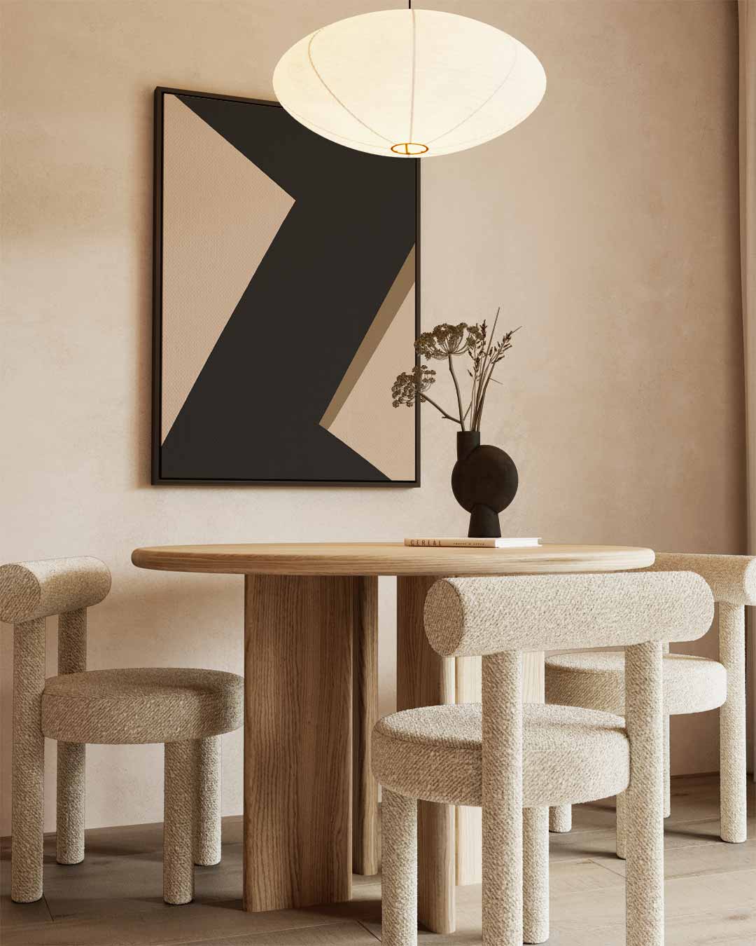 Abstract Elegantie – kunstwerk met zwarte baklijst