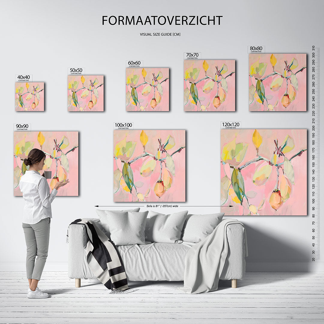Vrolijke kleurencompositie kunstwerk – dit werk toont een speelse verzameling van vormen en kleuren, met zachte lijnen en een