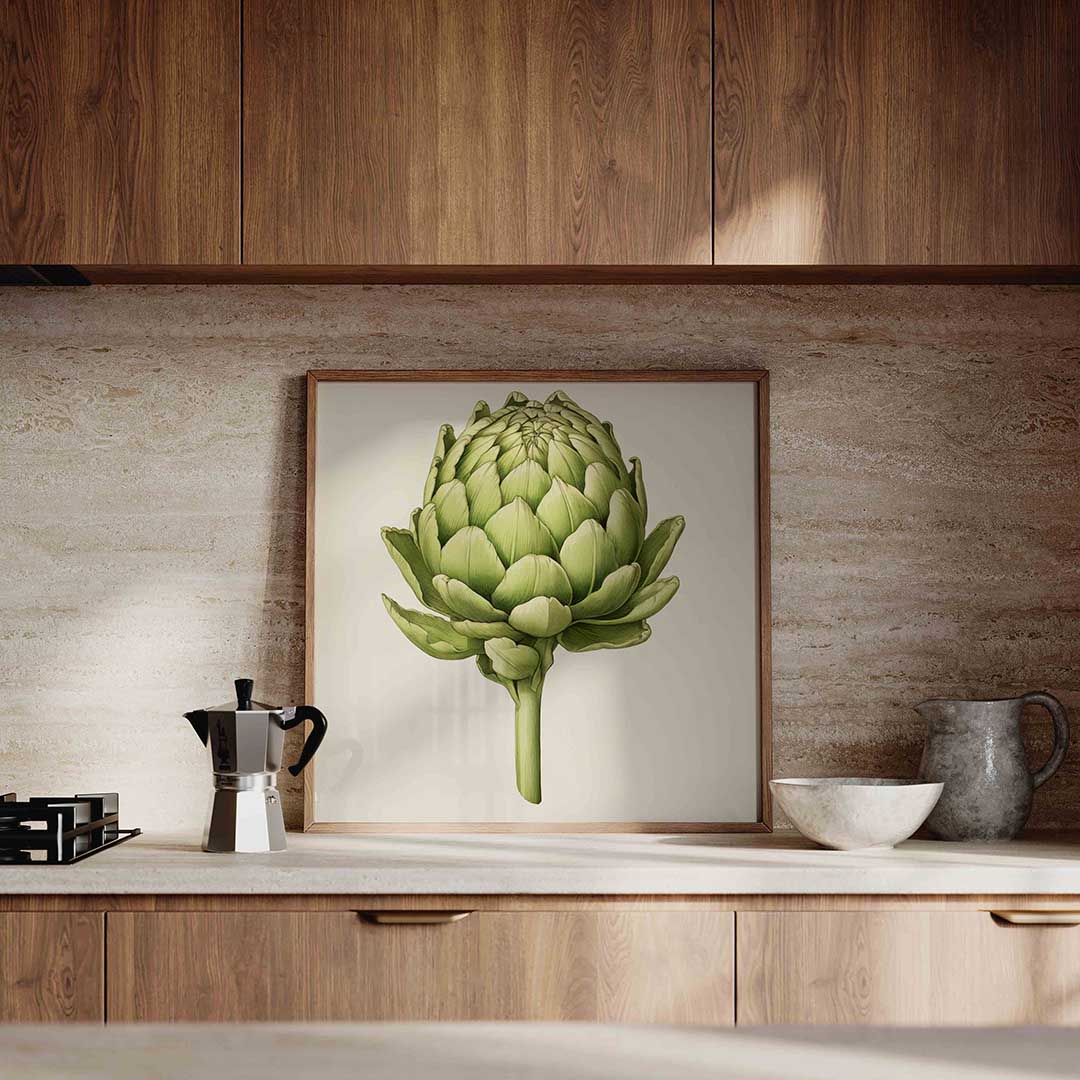 Artisjok – culinaire wandkunst als vierkante poster