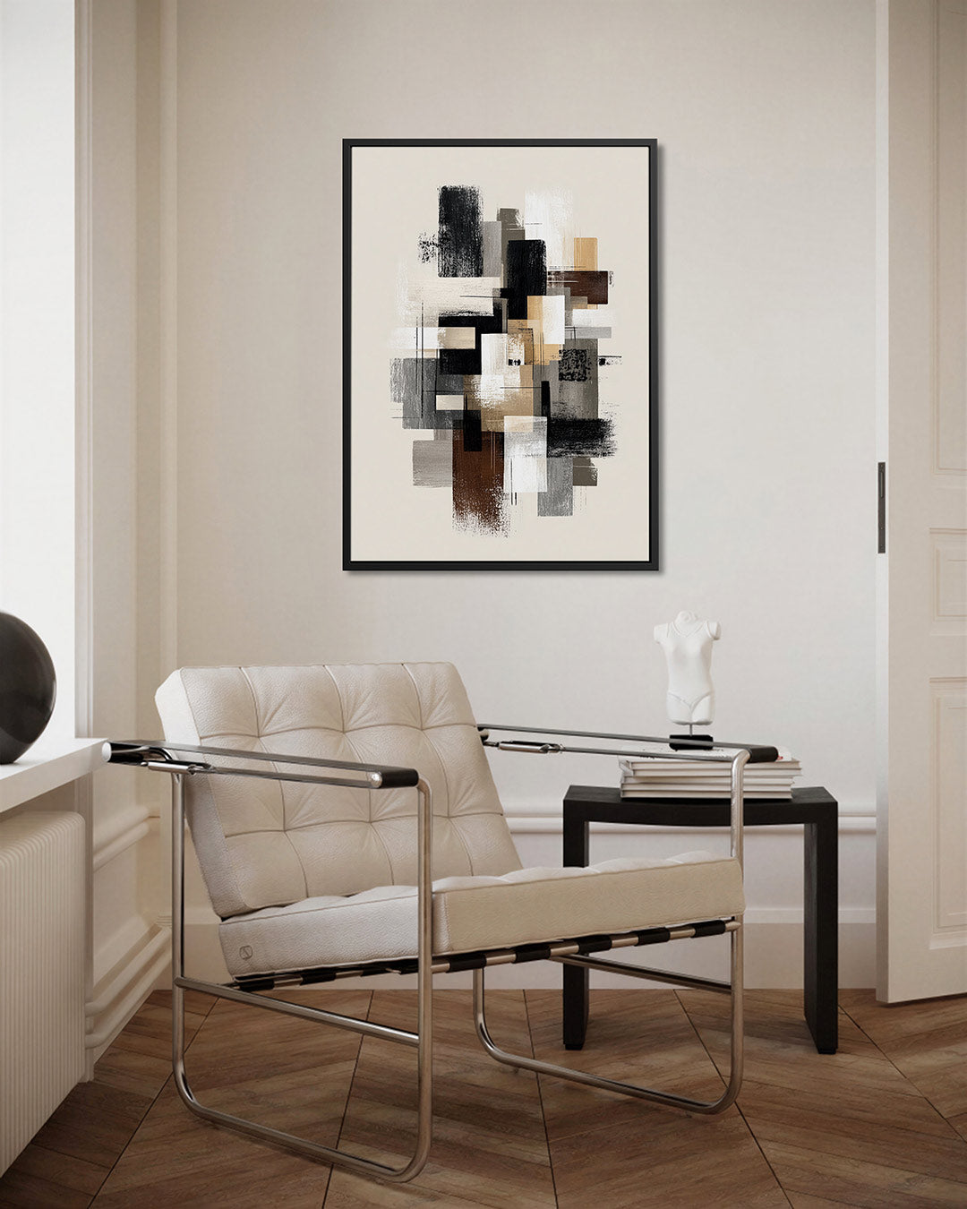 Geometrische compositie – kunstwerk als stijlvolle wanddecoratie