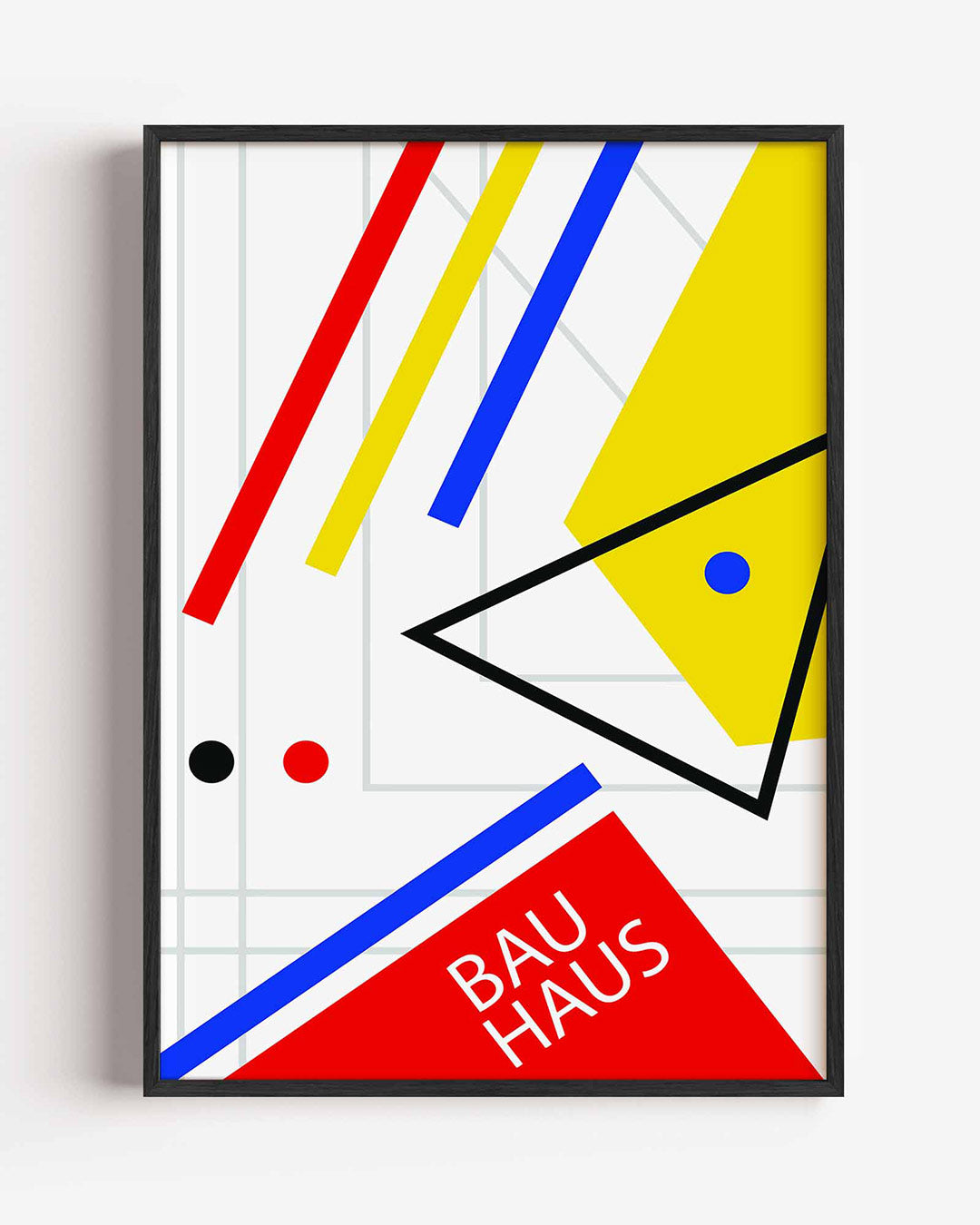 Lijnen en kleurvlakken – staande Bauhaus poster als wanddecoratie