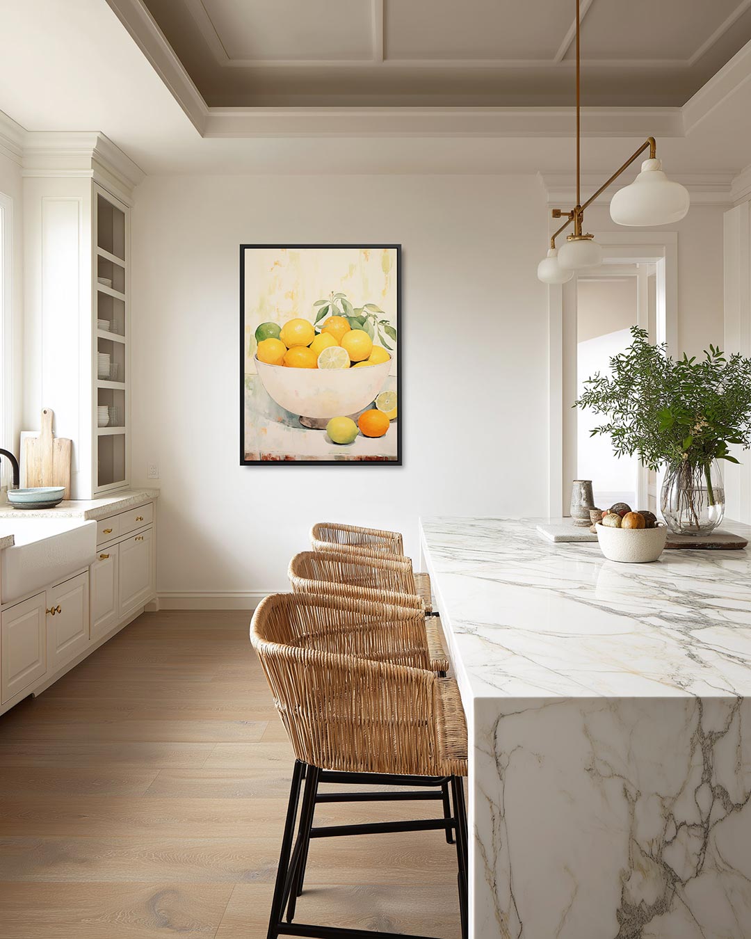 Citroenboom in pot – staand wanddecoratie kunstwerk
