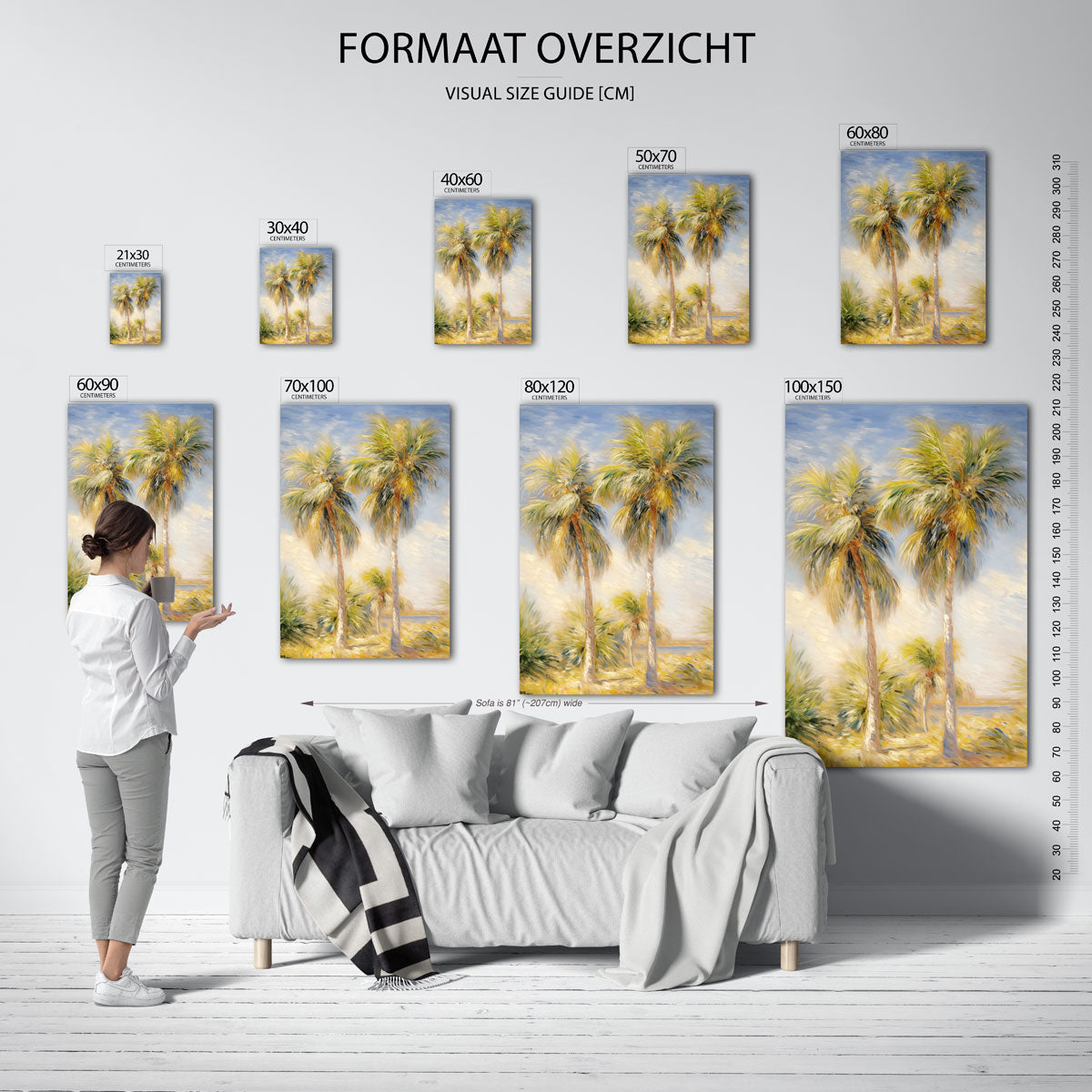 Tropische palmbomen – staande muurposter met jungle thema