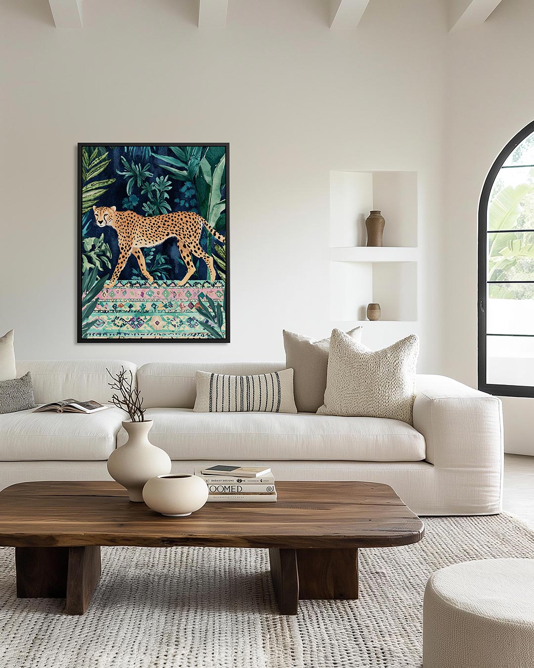 Jungle cheetah wandeling – staand wanddecoratie kunstwerk