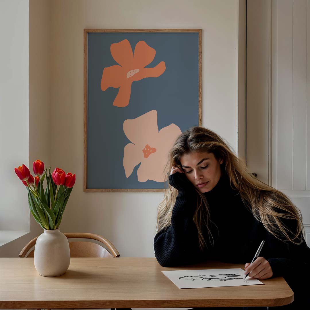 Bloemenpracht in Pastel – bloemen poster in staand formaat