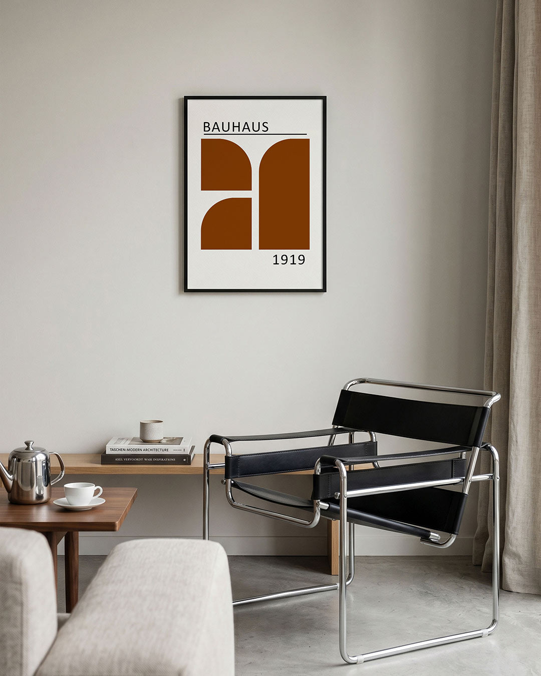 Vorm en lijnenspel – geometrische Bauhaus poster in staand formaat