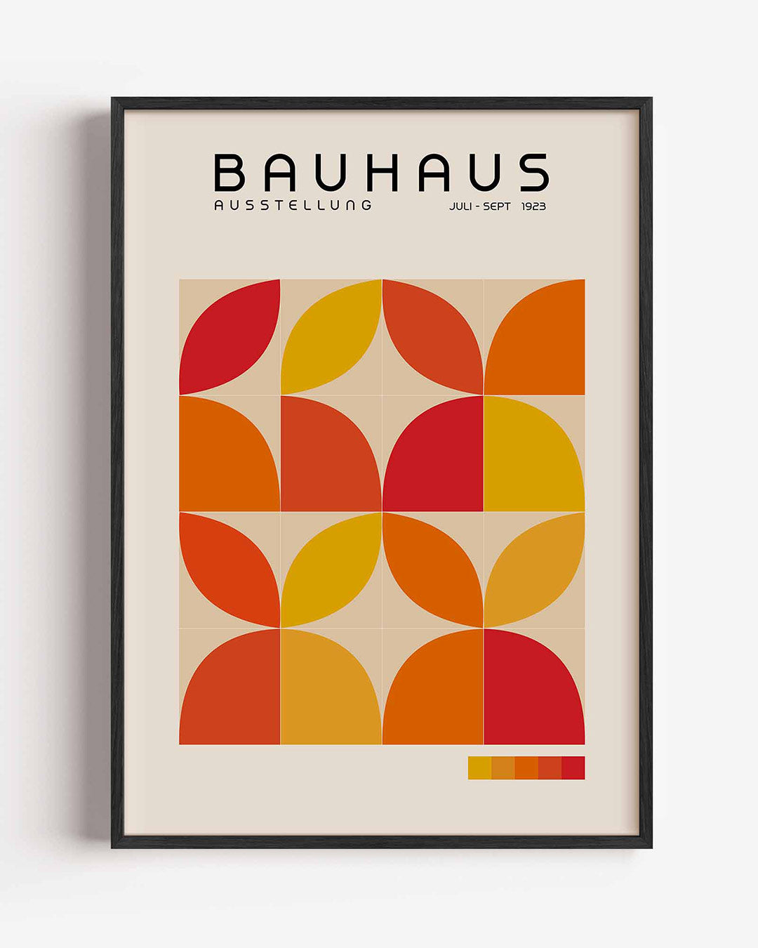Vormritme en kleur – staande Bauhaus poster als wanddecoratie