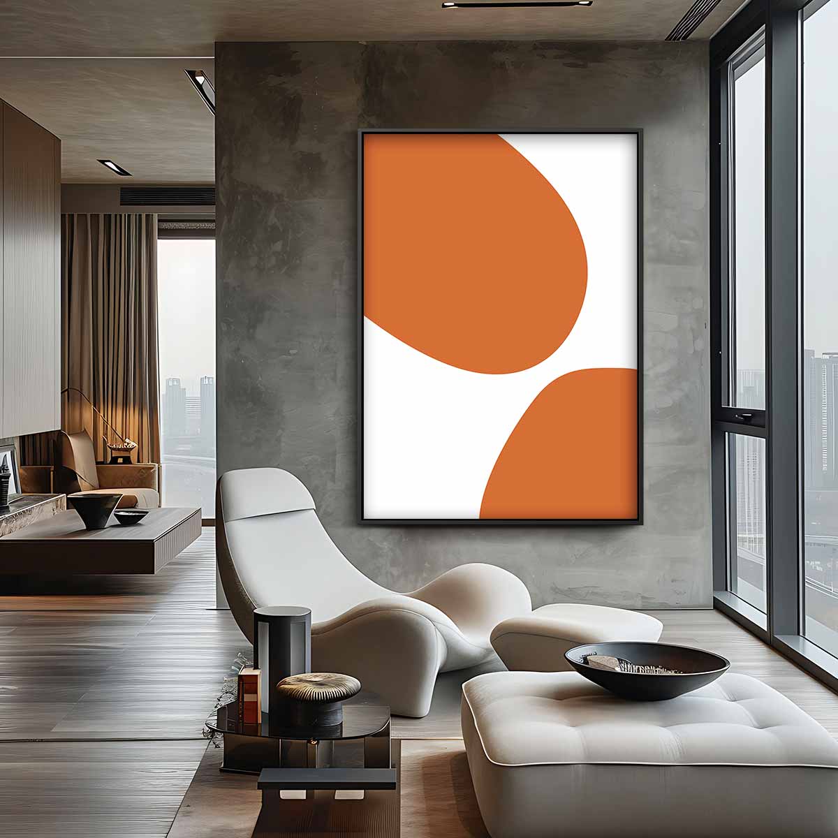 Vloeiende Aardetinten – canvas wanddecoratie in portret formaat