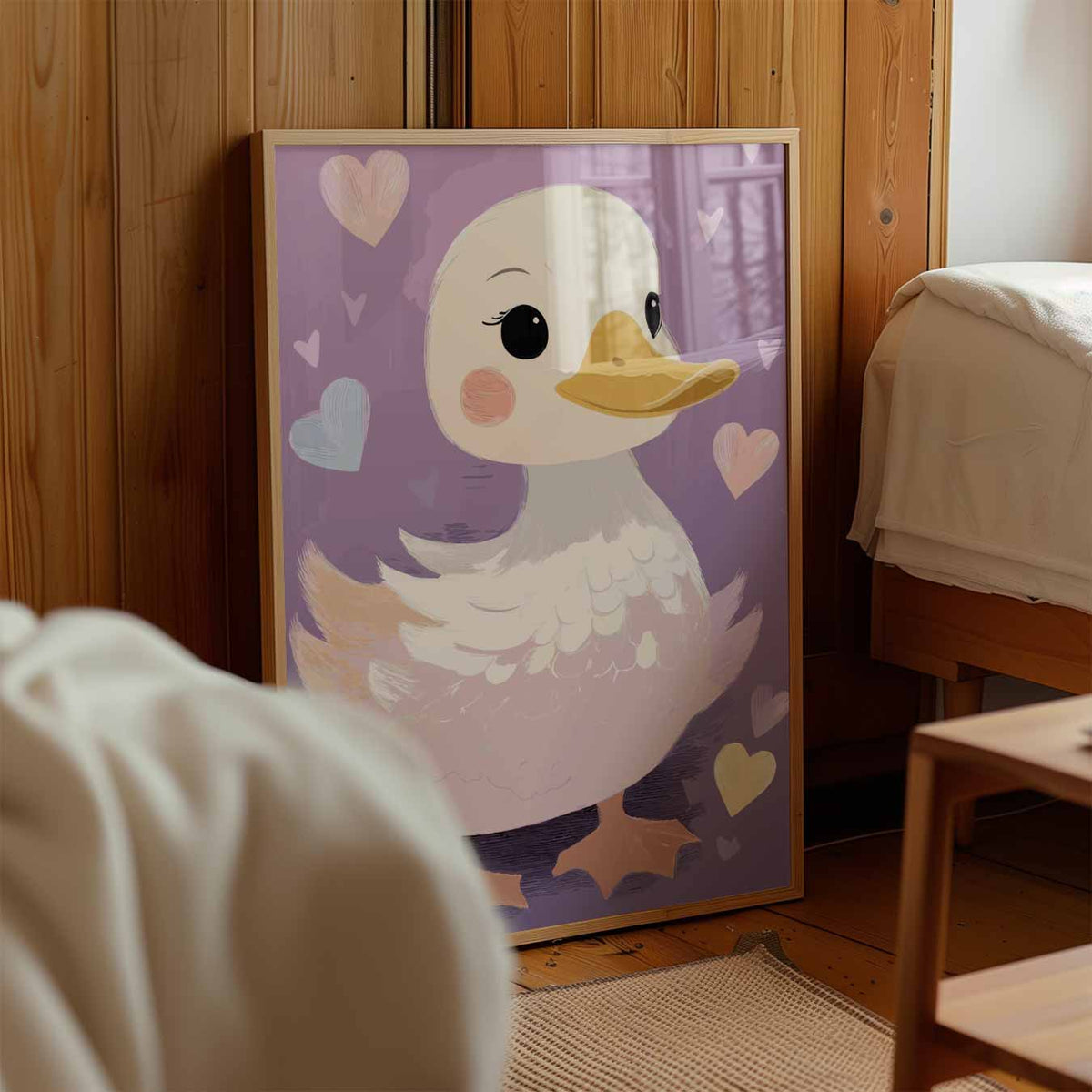 Schattige Eend Decoratieve – kinderposter in staand formaat