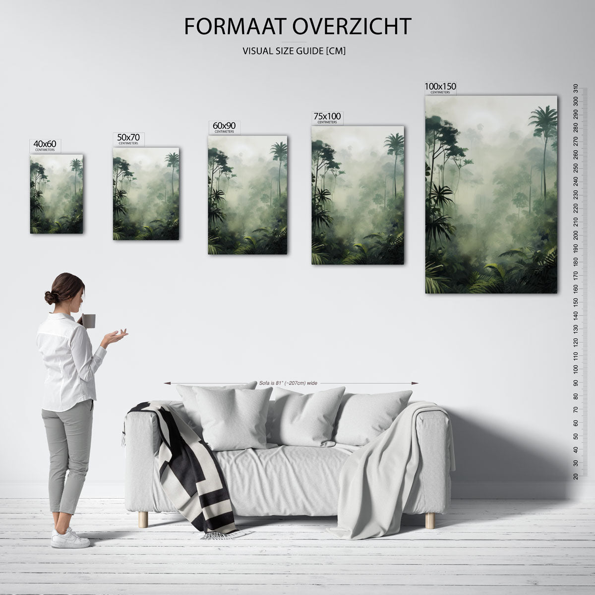 Mystieke jungle – staand wanddecoratie kunstwerk