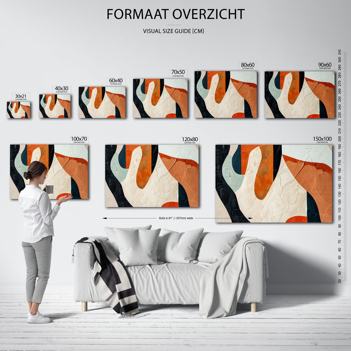 Abstracte vormen – liggende muurposter met abstracte vormen