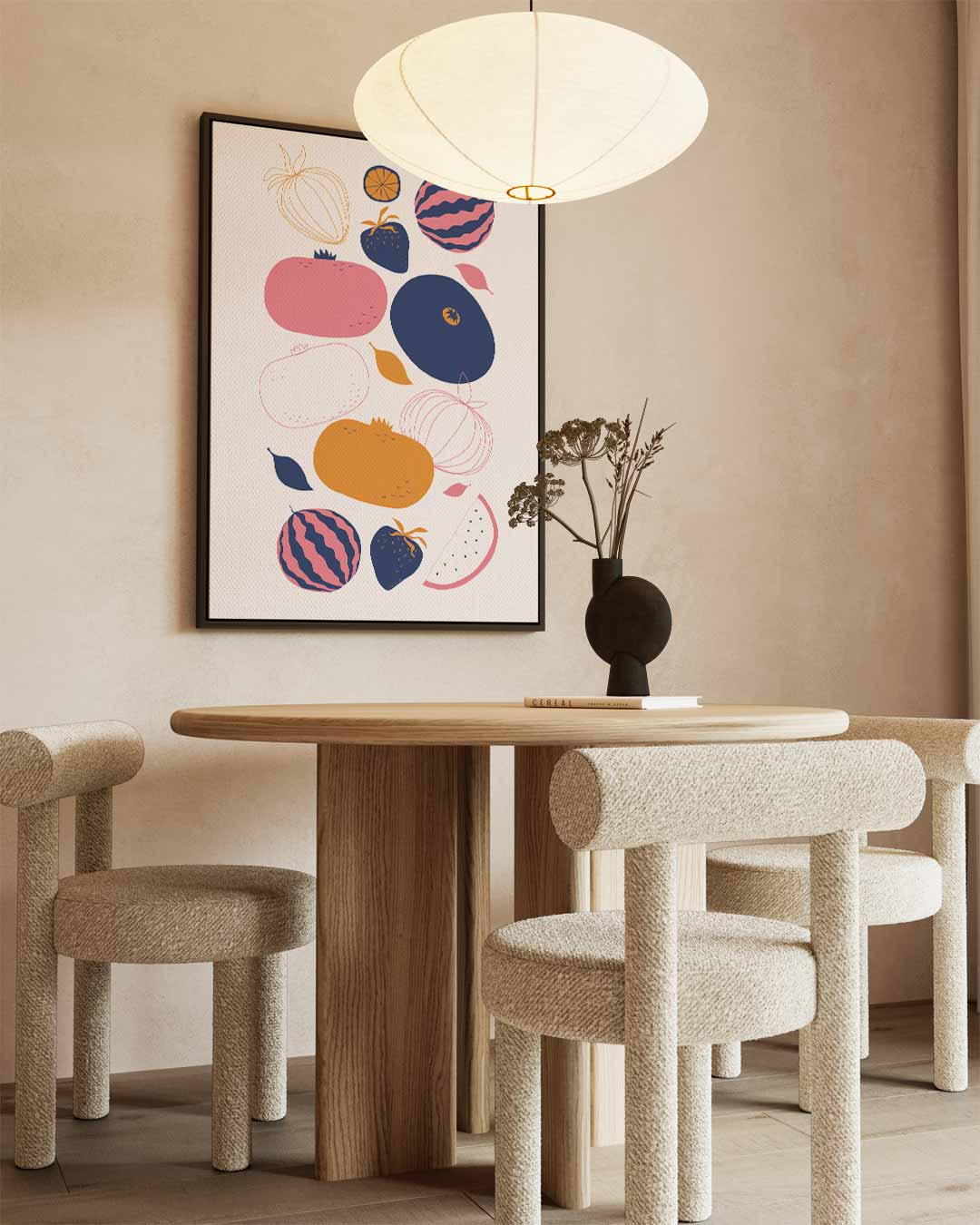 Fruitige Kunstprint – canvas wanddecoratie in portret formaat