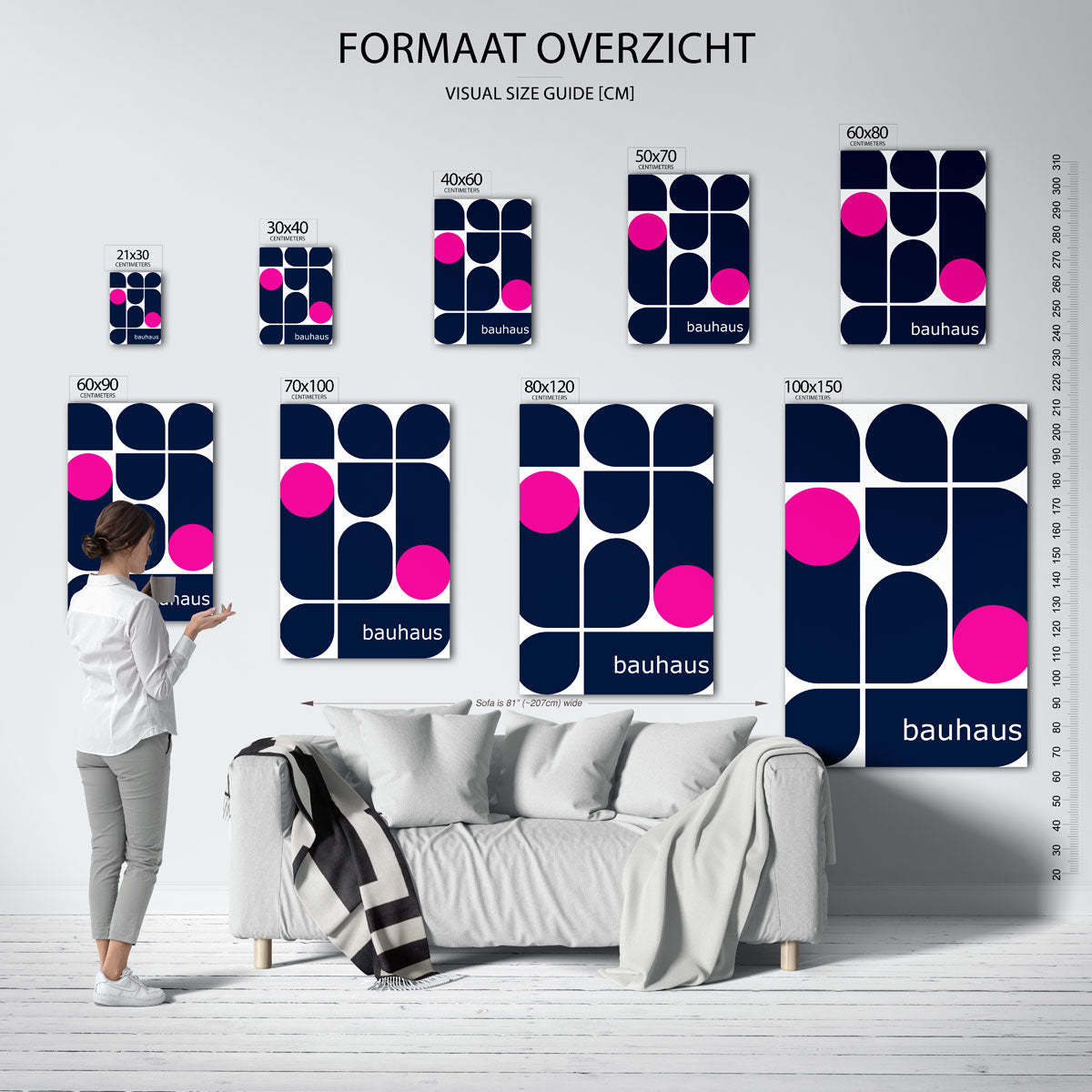 Vorm en kleur – geometrische poster in Bauhaus-stijl van WallArtistic