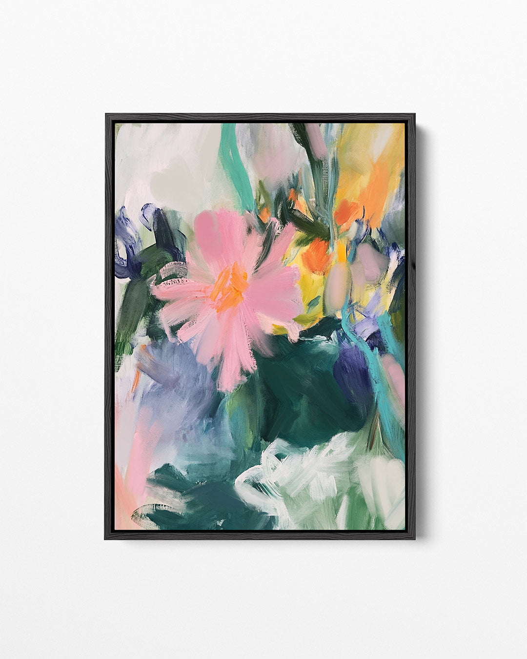 Kleurrijke bloemexpressie – staand wanddecoratie kunstwerk