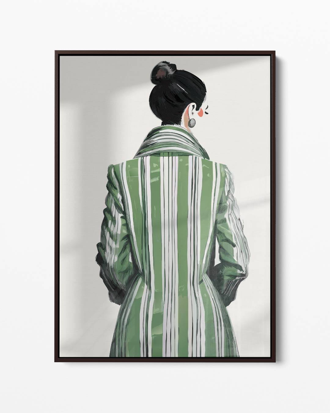 Stijlvolle Strepen Achteraanzicht – portret kunstwerk als wanddecoratie