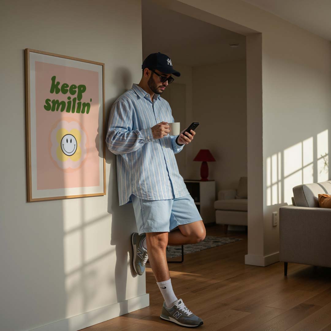 Keep Smilin' – moderne poster in staand formaat